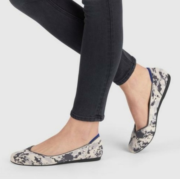 Rothy's Round Ash Gray Camo Flats Size 9